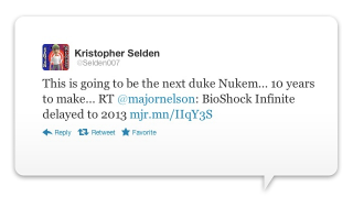 Illustration for article titled Twitter Is Pretty Sure Bioshock Infinite Has Become Duke Nukem Forever